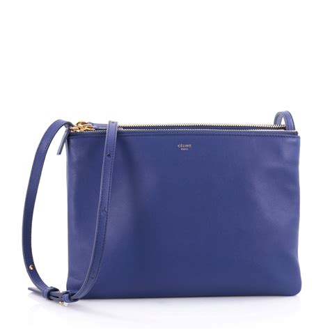 celine trio small blue|Celine Leather Trio Small .